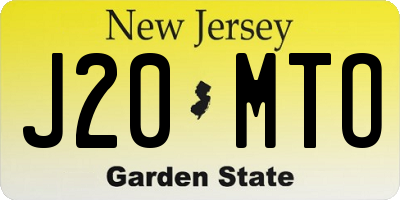 NJ license plate J20MTO