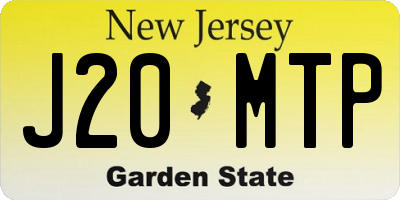 NJ license plate J20MTP