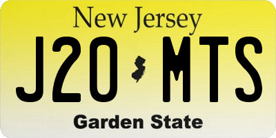 NJ license plate J20MTS