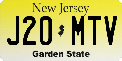 NJ license plate J20MTV
