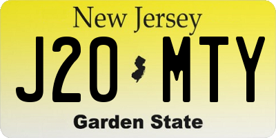 NJ license plate J20MTY