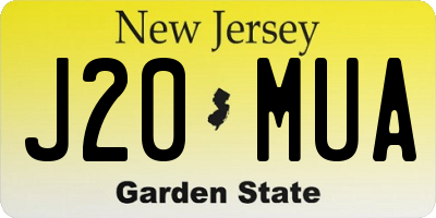 NJ license plate J20MUA