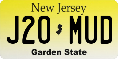 NJ license plate J20MUD