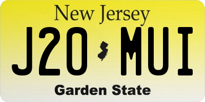 NJ license plate J20MUI