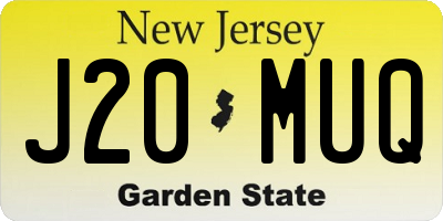 NJ license plate J20MUQ