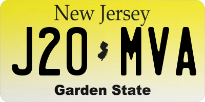 NJ license plate J20MVA
