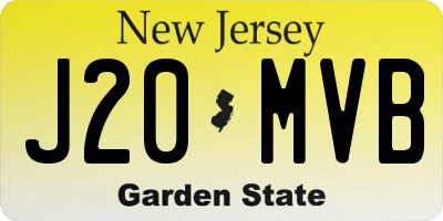 NJ license plate J20MVB