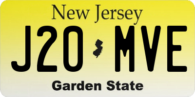 NJ license plate J20MVE