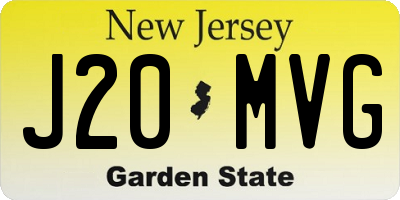 NJ license plate J20MVG
