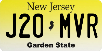 NJ license plate J20MVR