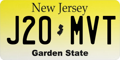 NJ license plate J20MVT