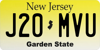 NJ license plate J20MVU