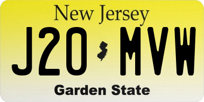 NJ license plate J20MVW