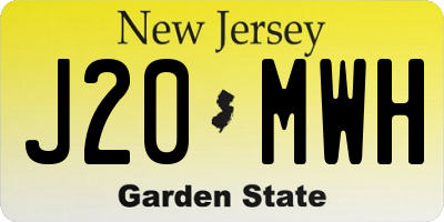 NJ license plate J20MWH