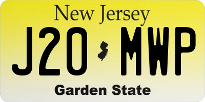 NJ license plate J20MWP