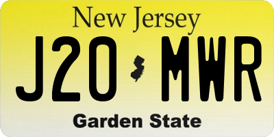 NJ license plate J20MWR