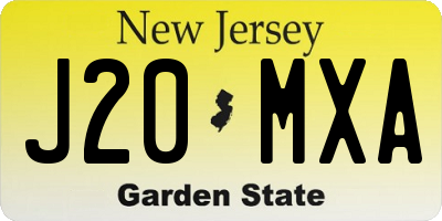 NJ license plate J20MXA