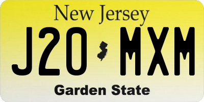 NJ license plate J20MXM