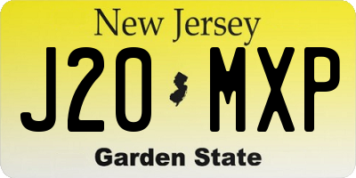 NJ license plate J20MXP
