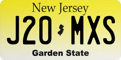 NJ license plate J20MXS