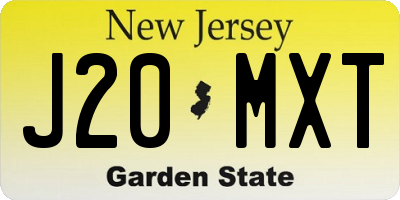 NJ license plate J20MXT