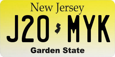 NJ license plate J20MYK