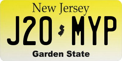 NJ license plate J20MYP