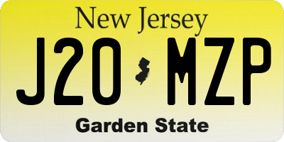 NJ license plate J20MZP