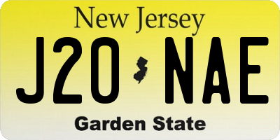 NJ license plate J20NAE