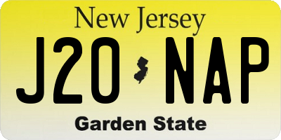 NJ license plate J20NAP