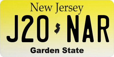 NJ license plate J20NAR