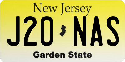NJ license plate J20NAS