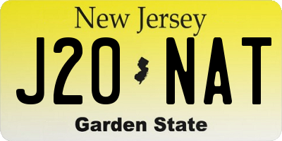 NJ license plate J20NAT
