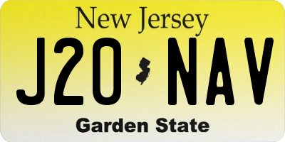 NJ license plate J20NAV