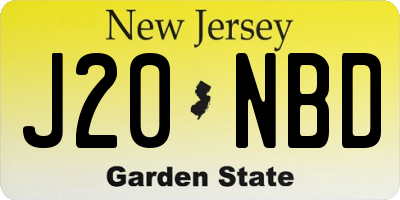 NJ license plate J20NBD