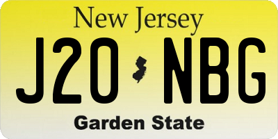 NJ license plate J20NBG