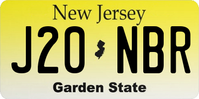 NJ license plate J20NBR