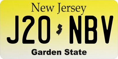 NJ license plate J20NBV