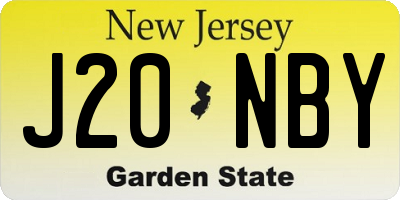 NJ license plate J20NBY