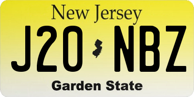 NJ license plate J20NBZ
