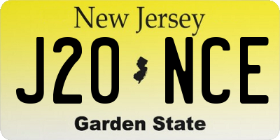 NJ license plate J20NCE