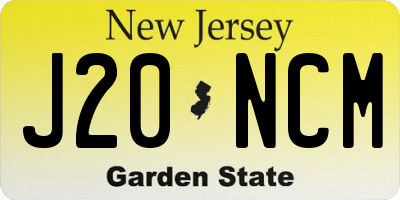 NJ license plate J20NCM
