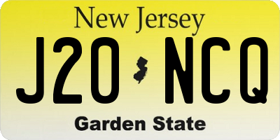 NJ license plate J20NCQ