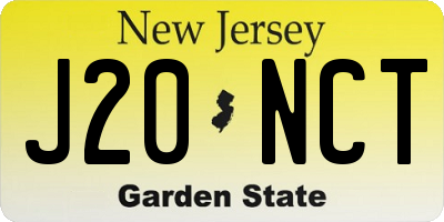 NJ license plate J20NCT