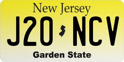 NJ license plate J20NCV