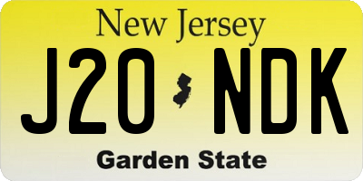 NJ license plate J20NDK