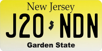NJ license plate J20NDN