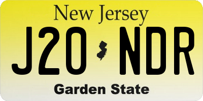 NJ license plate J20NDR