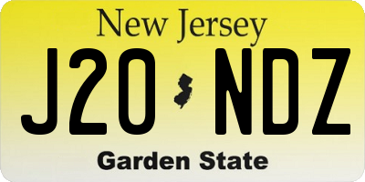 NJ license plate J20NDZ