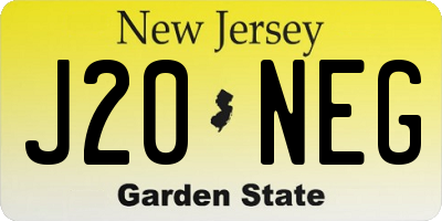 NJ license plate J20NEG